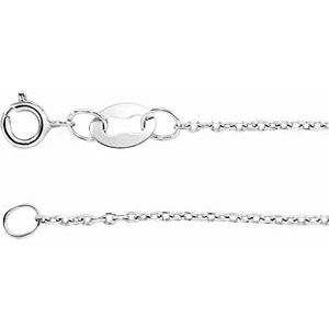 Rhodium-Plated Sterling Silver 1 mm Diamond-Cut Cable 24" Chain -Siddiqui Jewelers