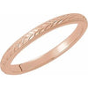 14K Rose 2 mm Design-Engraved Band Size 6.5 - Siddiqui Jewelers