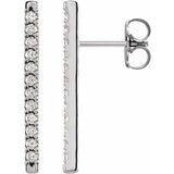 14K White 1/3 CTW Natural Diamond French-Set Bar Earrings Siddiqui Jewelers