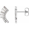 14K White 1/3 CTW Diamond Curved Fan Earrings - Siddiqui Jewelers