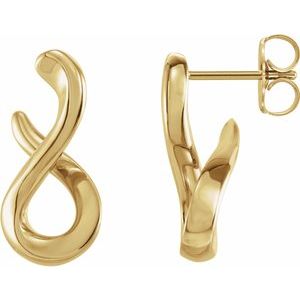 14K Yellow Infinity-Inspired Drop Earrings - Siddiqui Jewelers