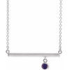 14K White Amethyst Bezel-Set 18" Bar Necklace - Siddiqui Jewelers