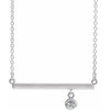 14K White Diamond Bezel-Set 18" Bar Necklace - Siddiqui Jewelers