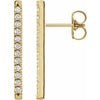 14K Yellow 1/3 CTW Diamond French-Set Bar Earrings - Siddiqui Jewelers