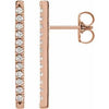 14K Rose 1/3 CTW Diamond French-Set Bar Earrings - Siddiqui Jewelers