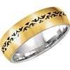 14K Yellow & White 7 mm Laser Pierced Design Band Size 5.5 - Siddiqui Jewelers