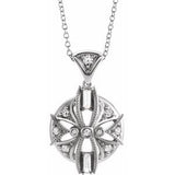 14K White 1/4 CTW Diamond Vintage-Inspired 16-18" Necklace - Siddiqui Jewelers