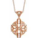 14K Rose 1/4 CTW Diamond Vintage-Inspired 16-18" Necklace - Siddiqui Jewelers