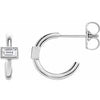 14K White 1/5 CTW Diamond J-Hoop Earrings - Siddiqui Jewelers