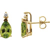 14K Yellow Peridot & .08 CTW Diamond Earrings - Siddiqui Jewelers