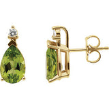 14K Yellow Peridot & .08 CTW Diamond Earrings - Siddiqui Jewelers