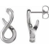 14K White Infinity-Inspired Drop Earrings - Siddiqui Jewelers