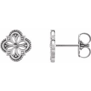 Sterling Silver Vintage-Inspired Clover Earrings - Siddiqui Jewelers