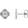 14K White Vintage-Inspired Clover Earrings - Siddiqui Jewelers