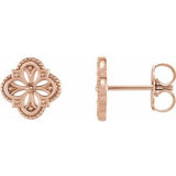 14K Rose Vintage-Inspired Clover Earrings - Siddiqui Jewelers