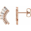 14K Rose 1/3 CTW Diamond Curved Fan Earrings - Siddiqui Jewelers