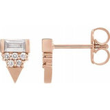 14K Rose 1/4 CTW Diamond Geometric Earrings - Siddiqui Jewelers