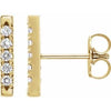 14K Yellow 1/8 CTW Natural Diamond French-Set Bar Earrings Siddiqui Jewelers