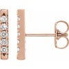 14K Rose 1/8 CTW Diamond French-Set Bar Earrings - Siddiqui Jewelers