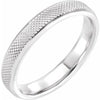 14K White 4 mm  Knurled Beveled-Edge Band Size 7 - Siddiqui Jewelers