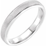 14K White 4 mm  Knurled Beveled-Edge Band Size 7 - Siddiqui Jewelers