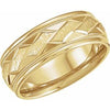 14K Yellow 7 mm Design Band with Satin Finish & Milgrain Size 11 - Siddiqui Jewelers