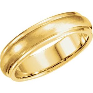 14K Yellow 5 mm Grooved Band with Satin Finish Size 10 - Siddiqui Jewelers