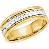 14K Yellow/White 6.75 mm Woven Band Size 12 - Siddiqui Jewelers