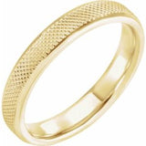 14K Yellow 4 mm  Knurled Beveled-Edge Band Size 9 - Siddiqui Jewelers