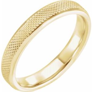 14K Yellow 4 mm  Knurled Beveled-Edge Band Size 7 - Siddiqui Jewelers