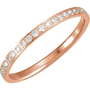 14K Rose 3/8 CTW Diamond Eternity Band Size 5 - Siddiqui Jewelers