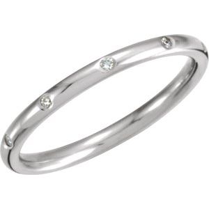 14K White 1/10 CTW Diamond Eternity Band - Siddiqui Jewelers