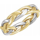 14K Yellow & White 4.5 mm Woven Band Size 10 - Siddiqui Jewelers