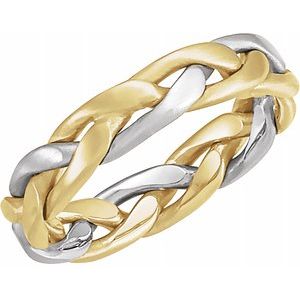14K Yellow & White 4.5 mm Woven Band Size 10 - Siddiqui Jewelers