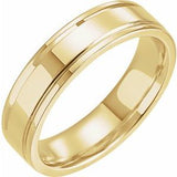 10K Yellow 5 mm Grooved Band Size 7 - Siddiqui Jewelers