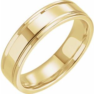 10K Yellow 5 mm Grooved Band Size 7 - Siddiqui Jewelers