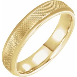 14K Yellow 5 mm  Knurled Beveled-Edge Band Size 9 - Siddiqui Jewelers