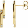 14K Yellow 1/10 CTW Diamond Bar Earrings - Siddiqui Jewelers