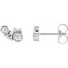 Platinum 1/4 CTW Diamond Scattered Bezel-Set Earrings - Siddiqui Jewelers