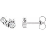 Platinum 1/4 CTW Diamond Scattered Bezel-Set Earrings - Siddiqui Jewelers