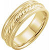 18K Yellow 7 mm Rope Pattern Band with Milgrain Size 9 - Siddiqui Jewelers