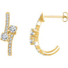 14K Yellow 5/8 CTW Diamond Two-Stone Earrings - Siddiqui Jewelers