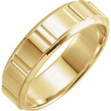 14K Yellow 6 mm Patterned Band Size 9 - Siddiqui Jewelers