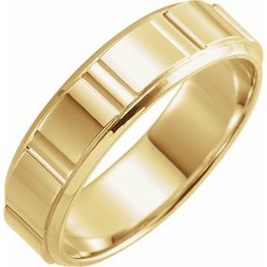 14K Yellow 6 mm Patterned Band Size 10 - Siddiqui Jewelers