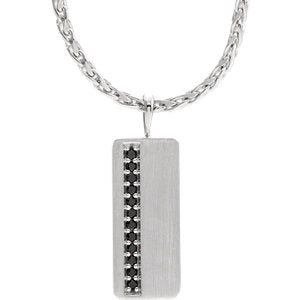 Sterling Silver 1/5 CTW Black Diamond Geometric 24" Necklace - Siddiqui Jewelers