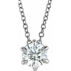 Platinum Sapphire Solitaire 16-18" Necklace - Siddiqui Jewelers