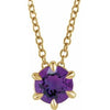 14K Yellow 4 mm Natural Amethyst Solitaire 16-18" Necklace Siddiqui Jewelers