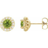 14K Yellow Peridot & 1/6 CTW Diamond Earrings - Siddiqui Jewelers