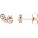 14K Rose 1/4 CTW Diamond Scattered Bezel-Set Earrings - Siddiqui Jewelers