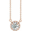 14K Rose 9/10 CTW Natural Diamond 18" Necklace Siddiqui Jewelers
